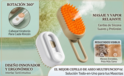 Cepillo de Vapor 3 en 1 para mascotas