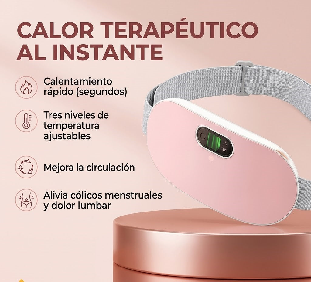 Cinturón Masajeador Térmico para Alivio Menstrual y Lumbar